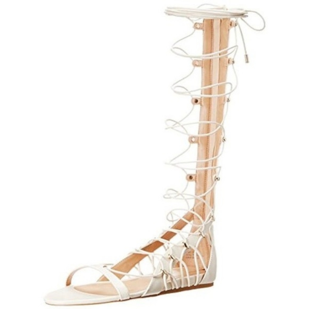 🤍 SOLD 🤍 Gladiator Sandals White and Gold, US 6 - Picture 2 of 8